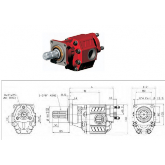 Gear pump Binotto NPH-51 TANDEM ASAE R